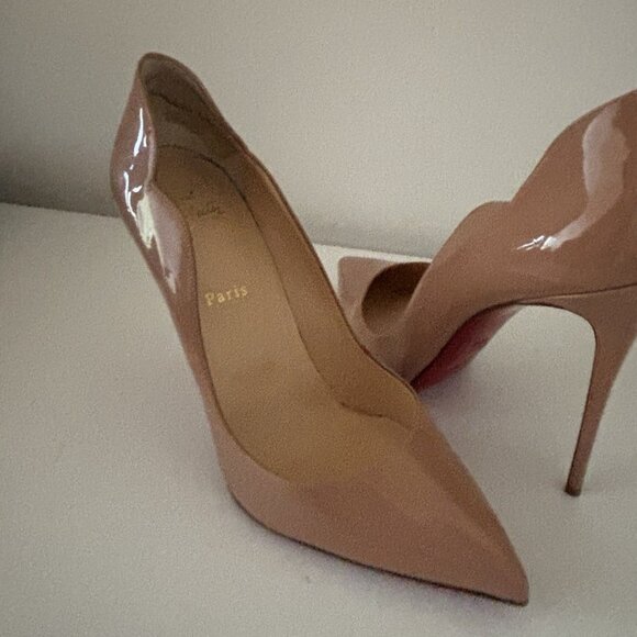 CHRISTIAN LOUBOUTIN Hot Chick 100mm Nude Leather Patent - Picture 4 of 7